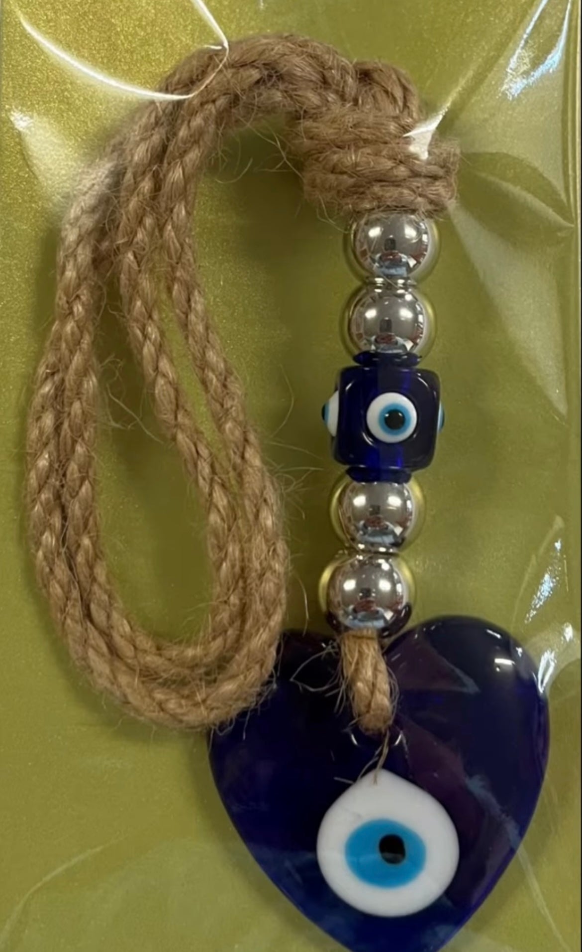 PROTECTION - Evil Eye Heart Glass Hanger